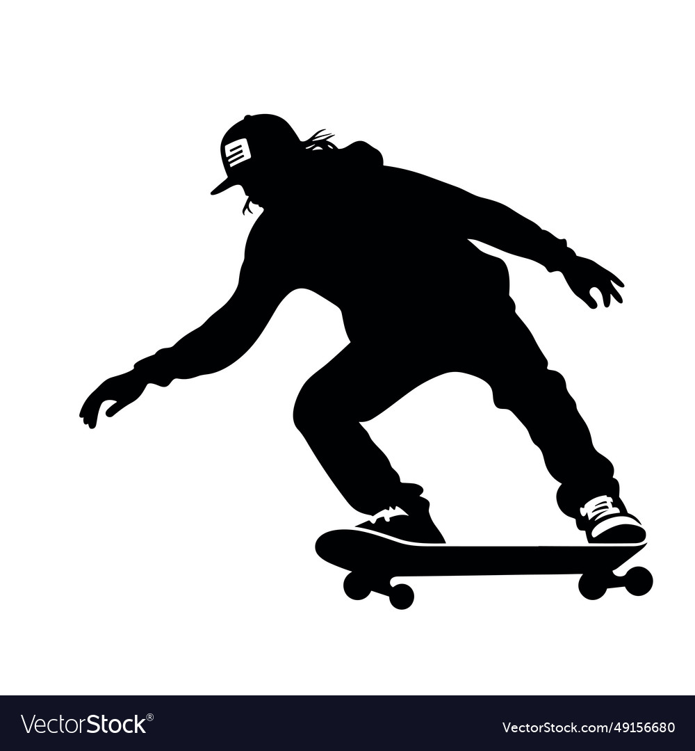 Skater black icon on white background Royalty Free Vector