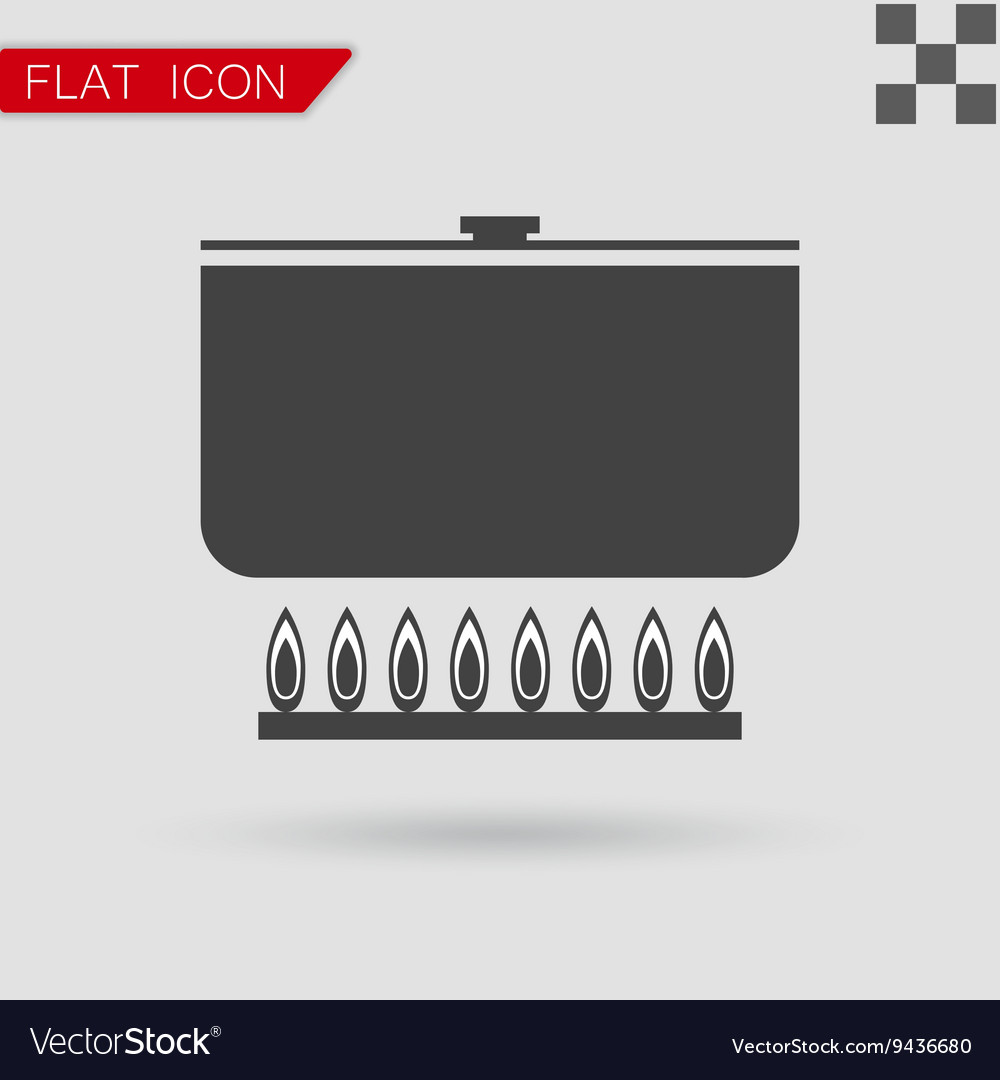 Soup icon flat style with red