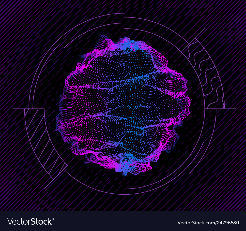 Sphere from particles wave nodes 3d sea flow