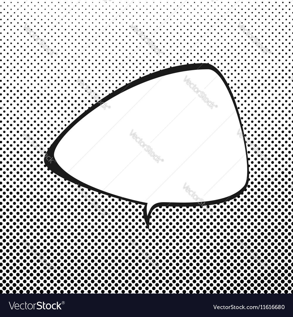 Triangular speech bubble on pop art background