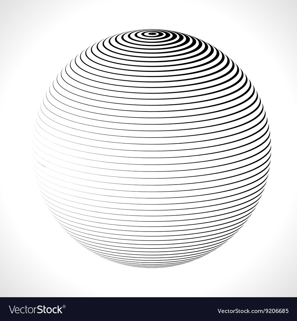 Abstract 3D Sphere with Linear Pattern