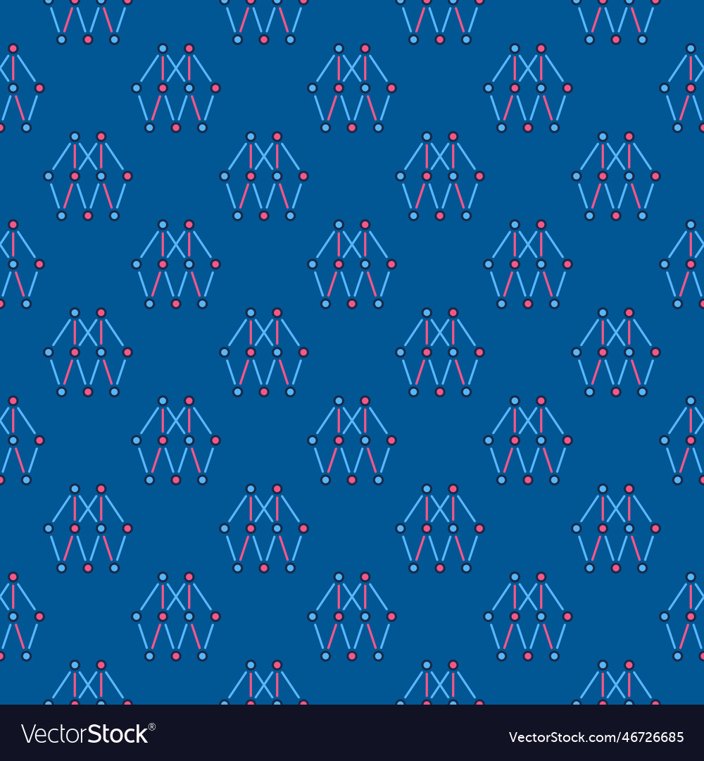 Ai neural network concept colored seamless pattern vector image Ai neural network concept colored seamless pattern