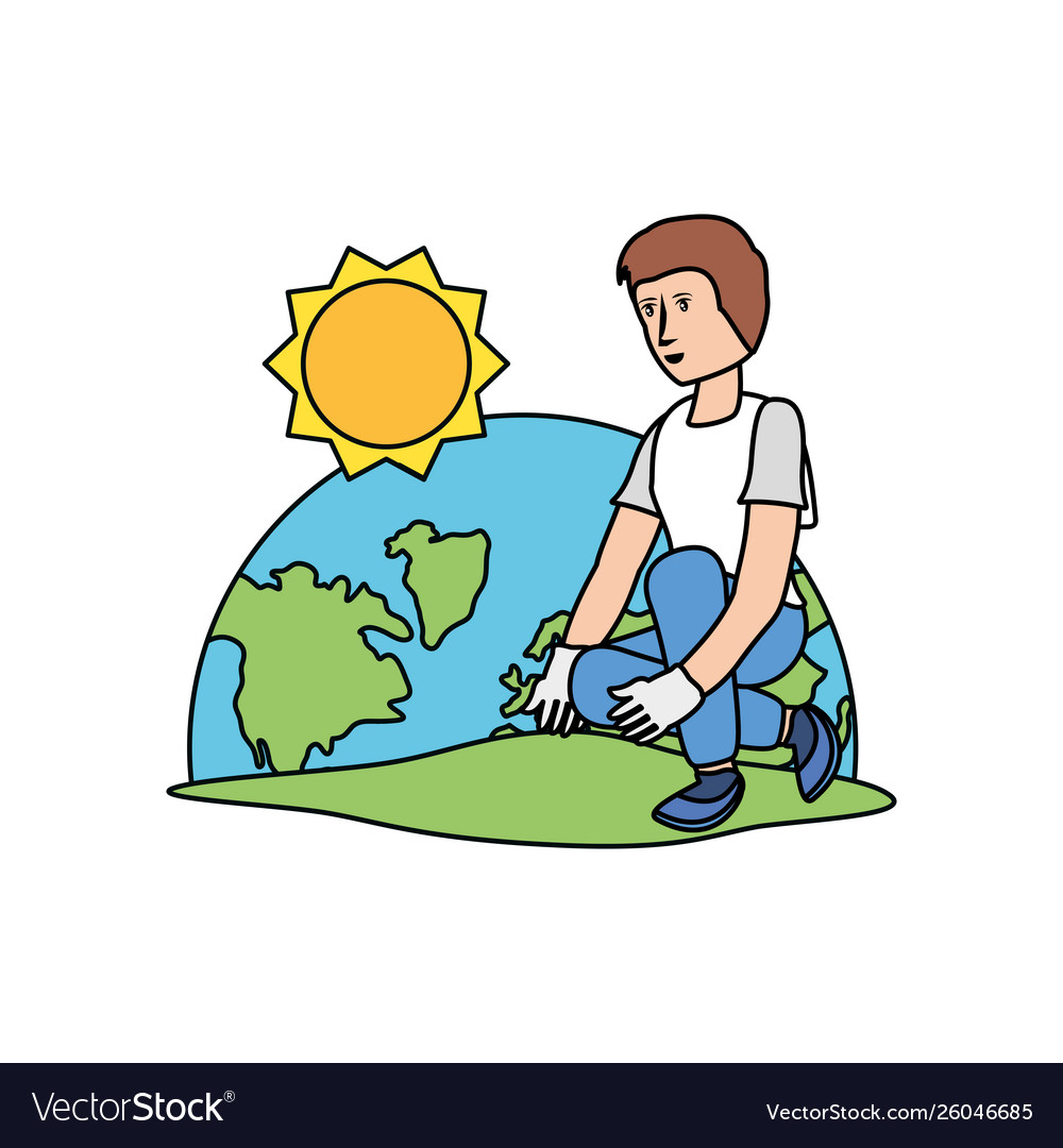 Avatar man with planet design