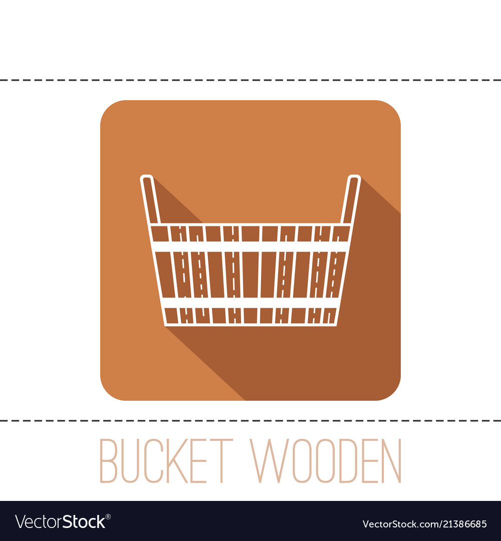 Bucket wooden flat icon object of barrel