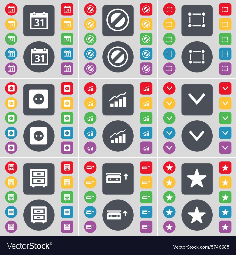 Calendar stop frame socket graph arrow down
