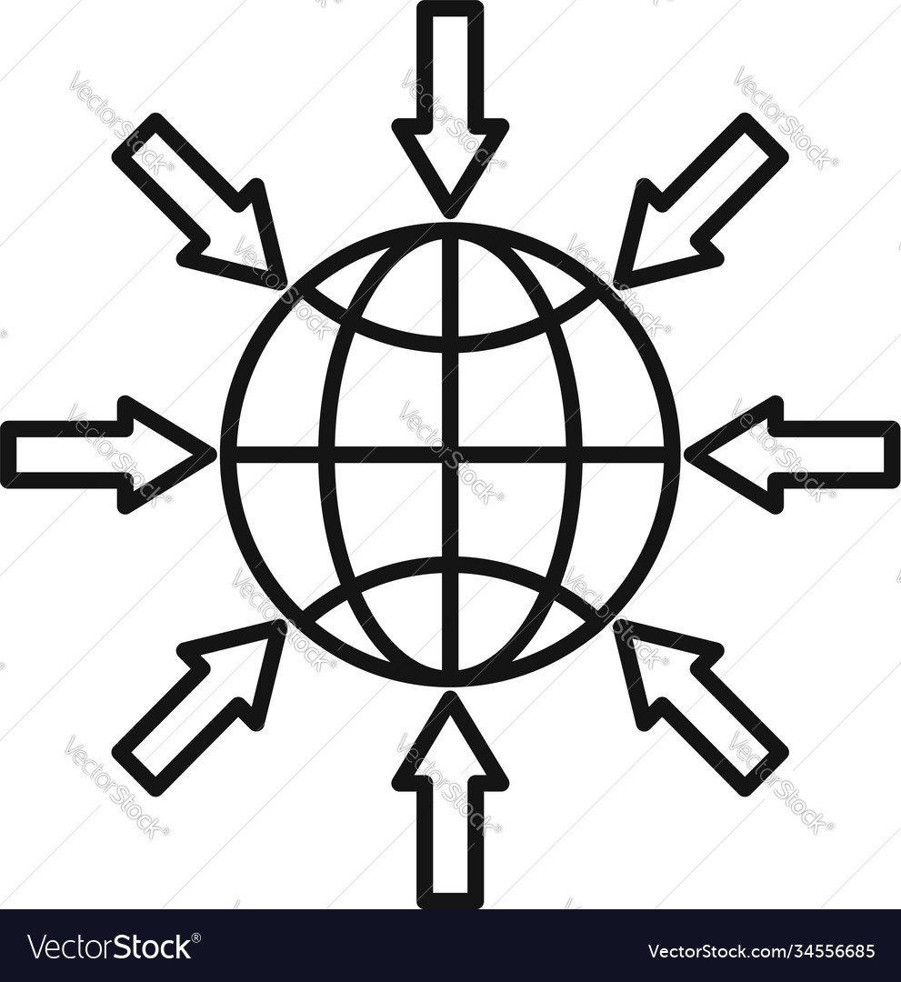 Force gravity icon outline style Royalty Free Vector Image