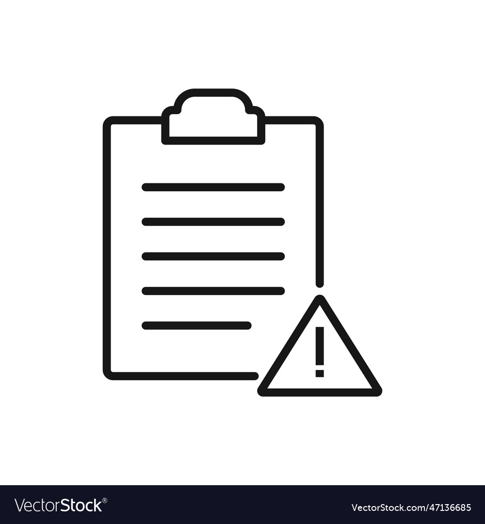 Editable icon of error report clipboard isolated vector image Editable icon of error report clipboard isolated