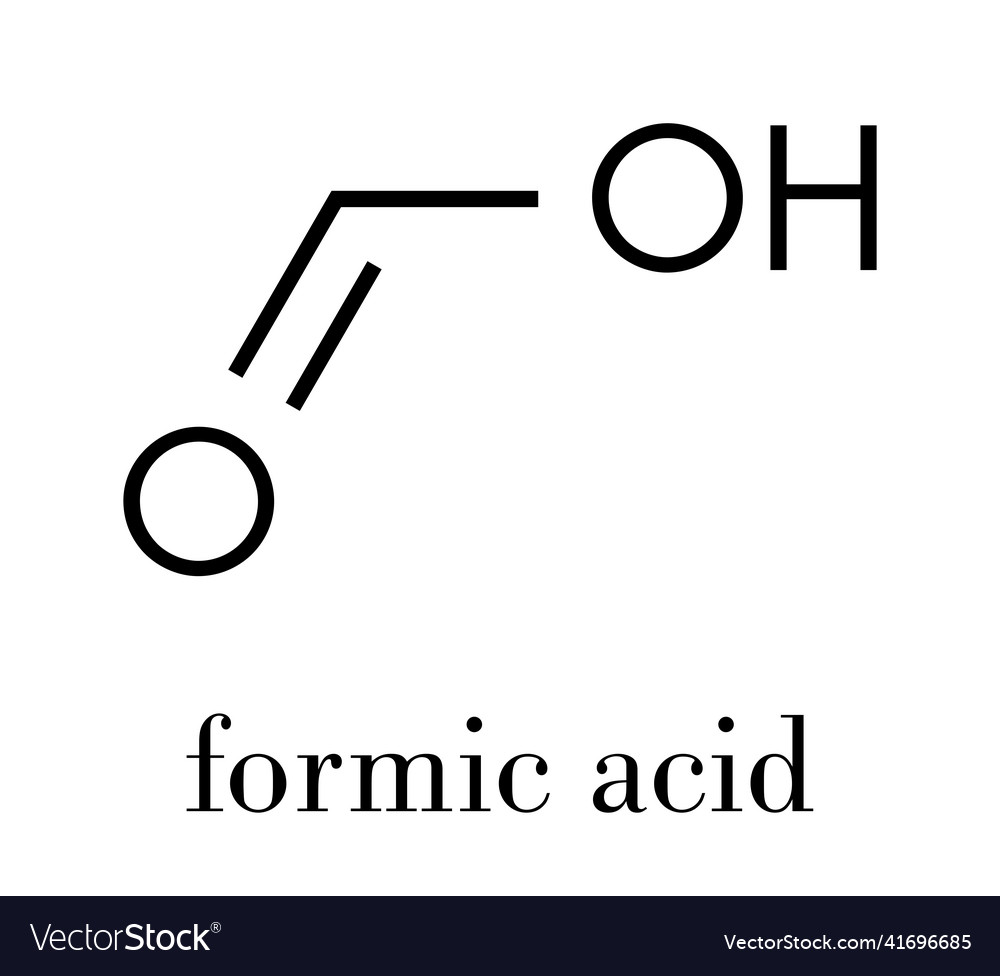 Formic acid molecule present in ant venom Vector Image