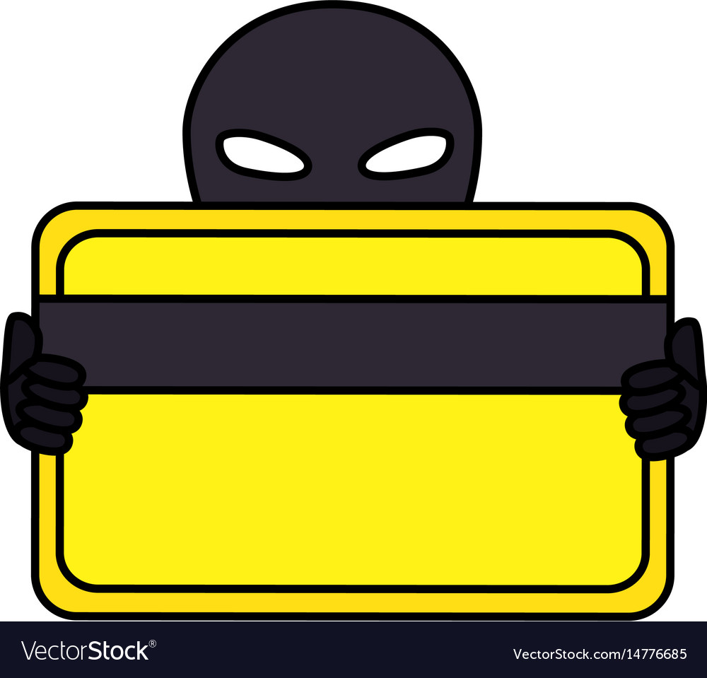 Hacker with credit card avatar character