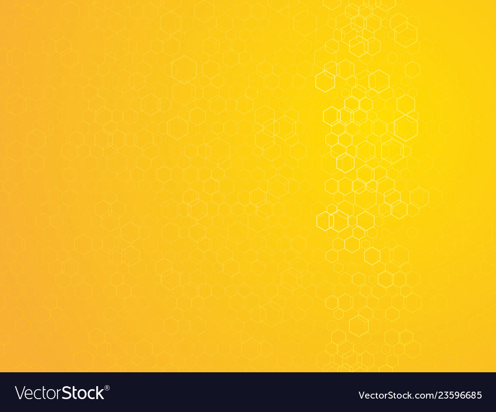 Hexagonal outline abstract yellow background