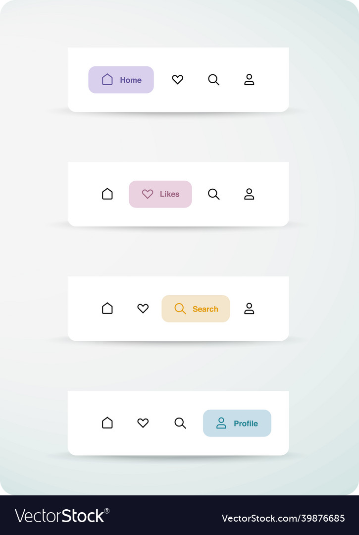 Mobile navigation bar vector image Mobile navigation bar