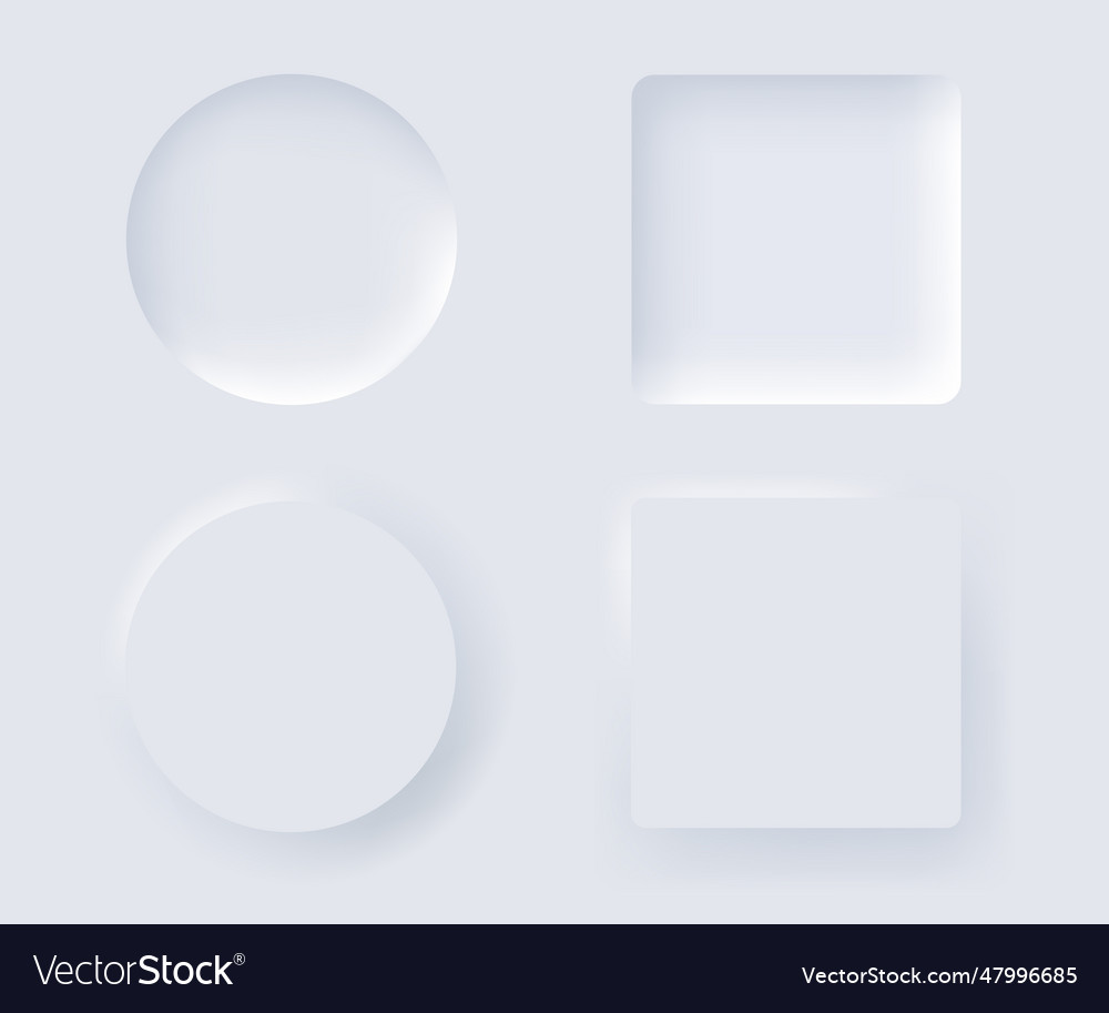 Neumorphism design element set trendy interface