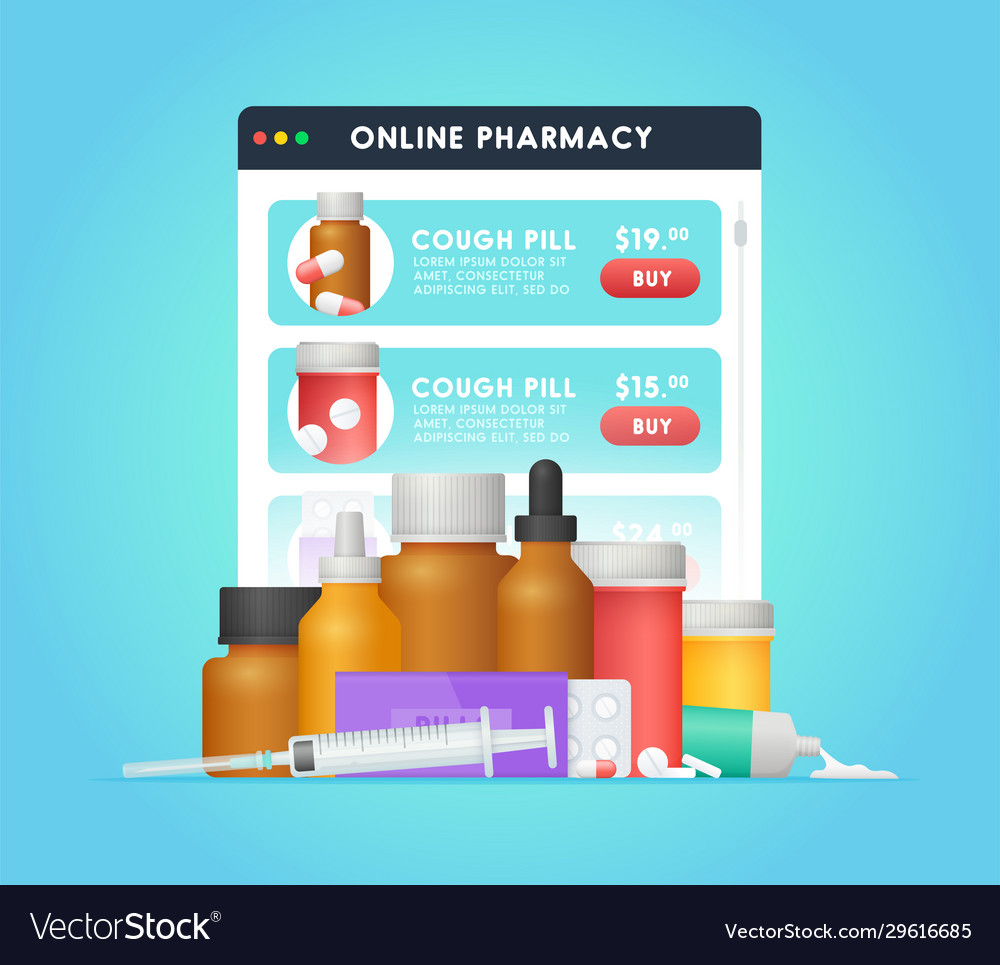 Online pharmacy buying pills via web site