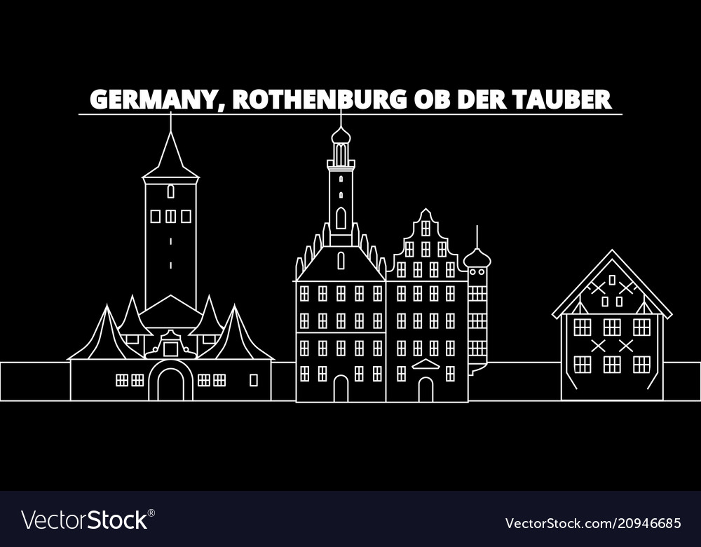 Rothenburg ob der tauber silhouette skyline vector image Rothenburg ob der tauber silhouette skyline
