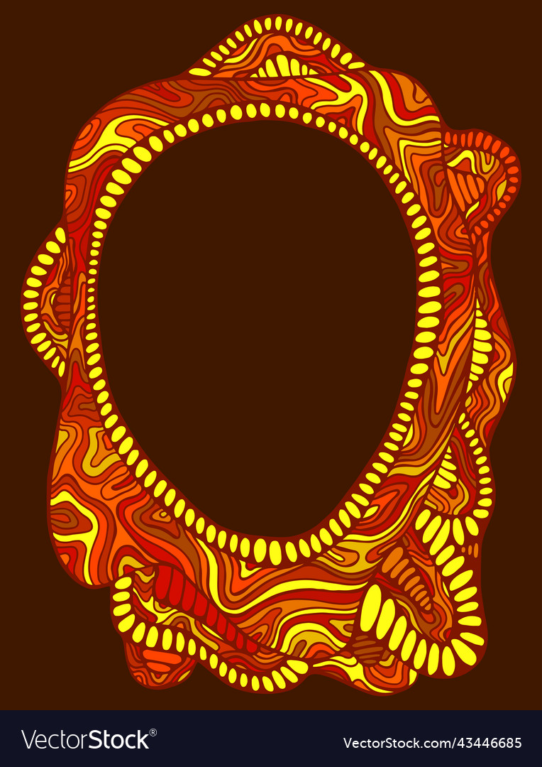 Round frame ethnic doodle style african pattern vector image Round frame ethnic doodle style african pattern