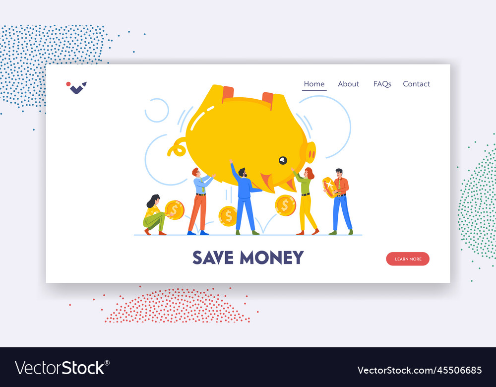 Save money landing page template tiny characters
