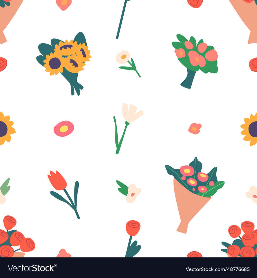 Seamless pattern adorned with charming flower vector image Seamless pattern adorned with charming flower