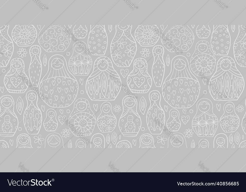 Seamless pattern with russian nesting dolls Vector Image Seamless pattern with russian nesting dolls