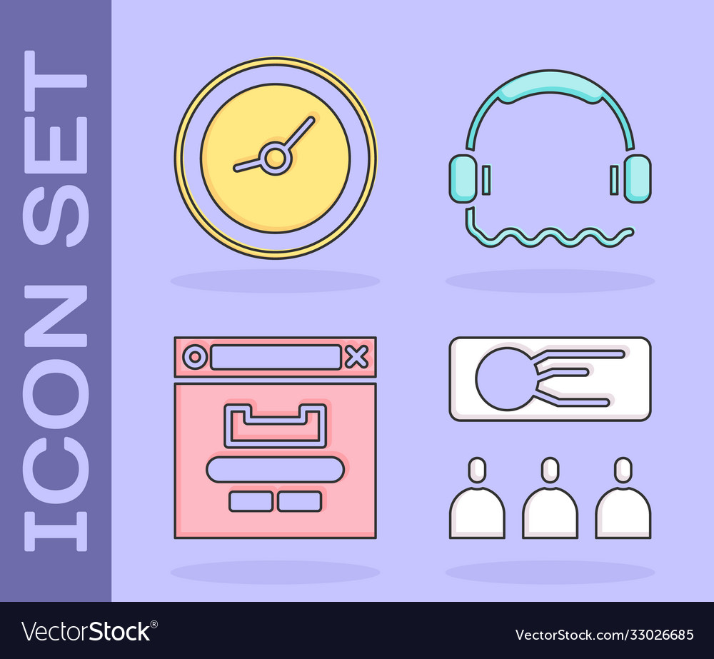 Set training presentation clock browser window vector image Set training presentation clock browser window