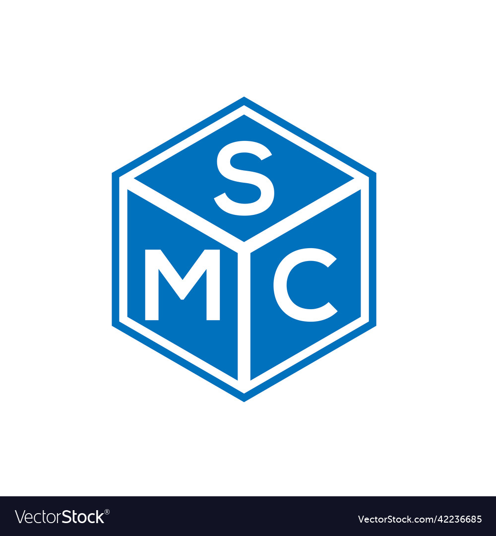 Smc letter logo design on black background