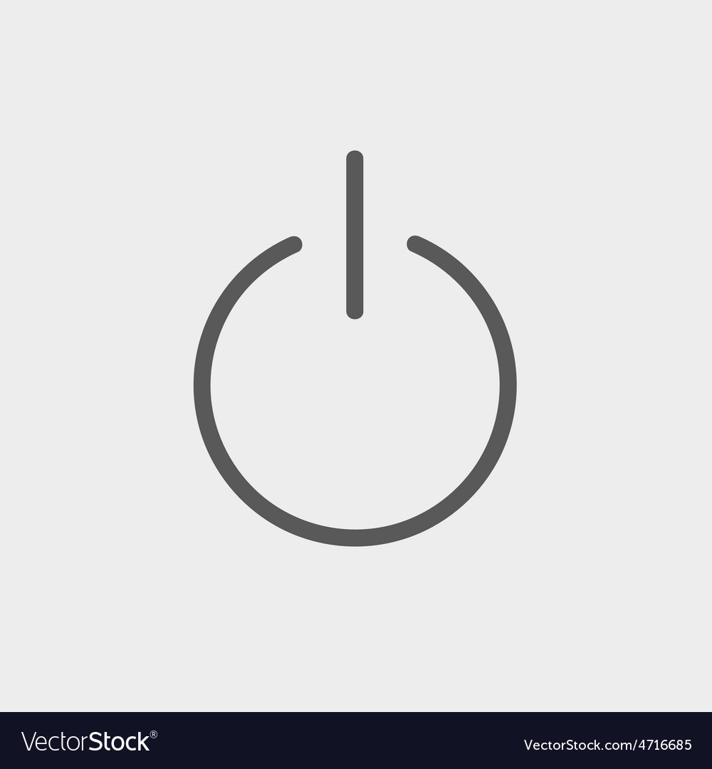 Thin Line Power Button Icon