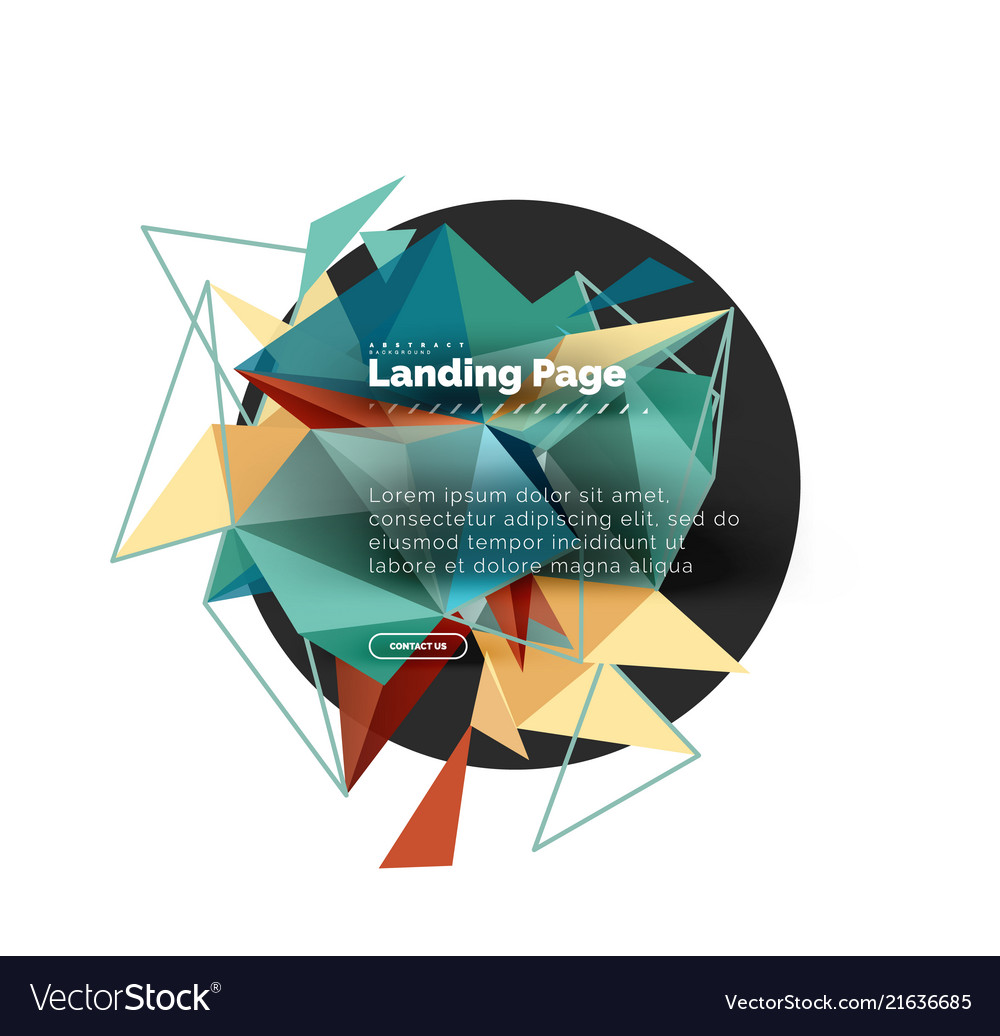 Triangular design abstract background landing vector image Triangular design abstract background landing