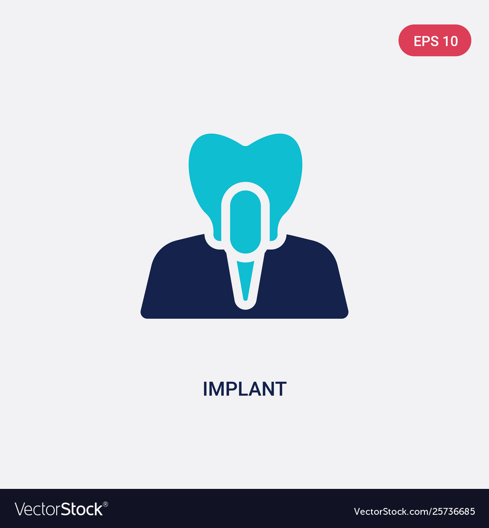 Two color implant icon from dentist concept