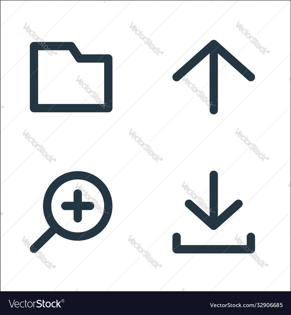 User interface line icons linear set quality vector image User interface line icons linear set quality