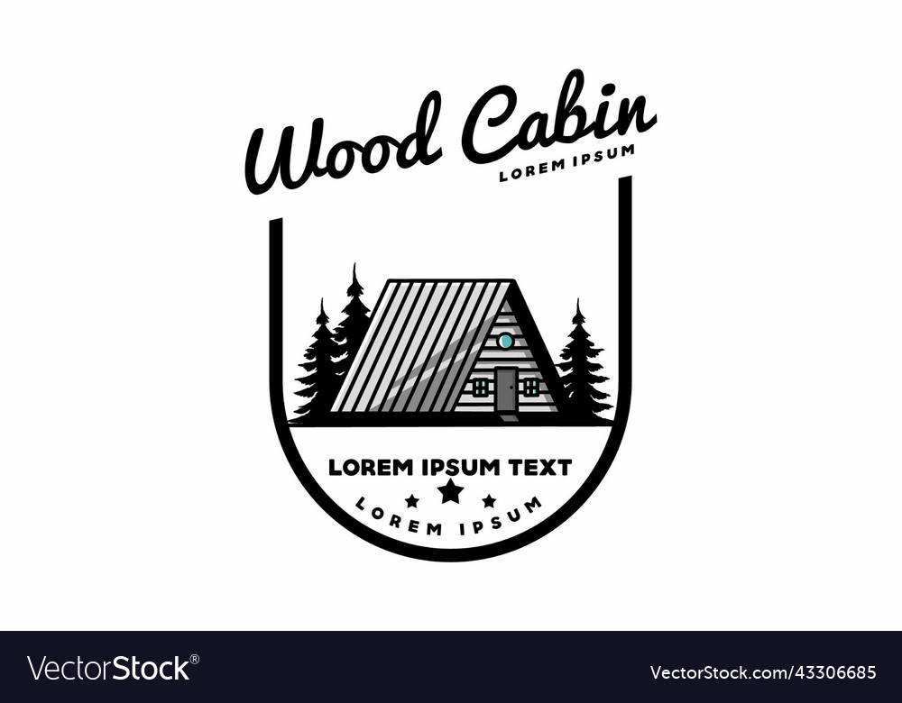 Vintage wood cabin design Royalty Free Vector Image