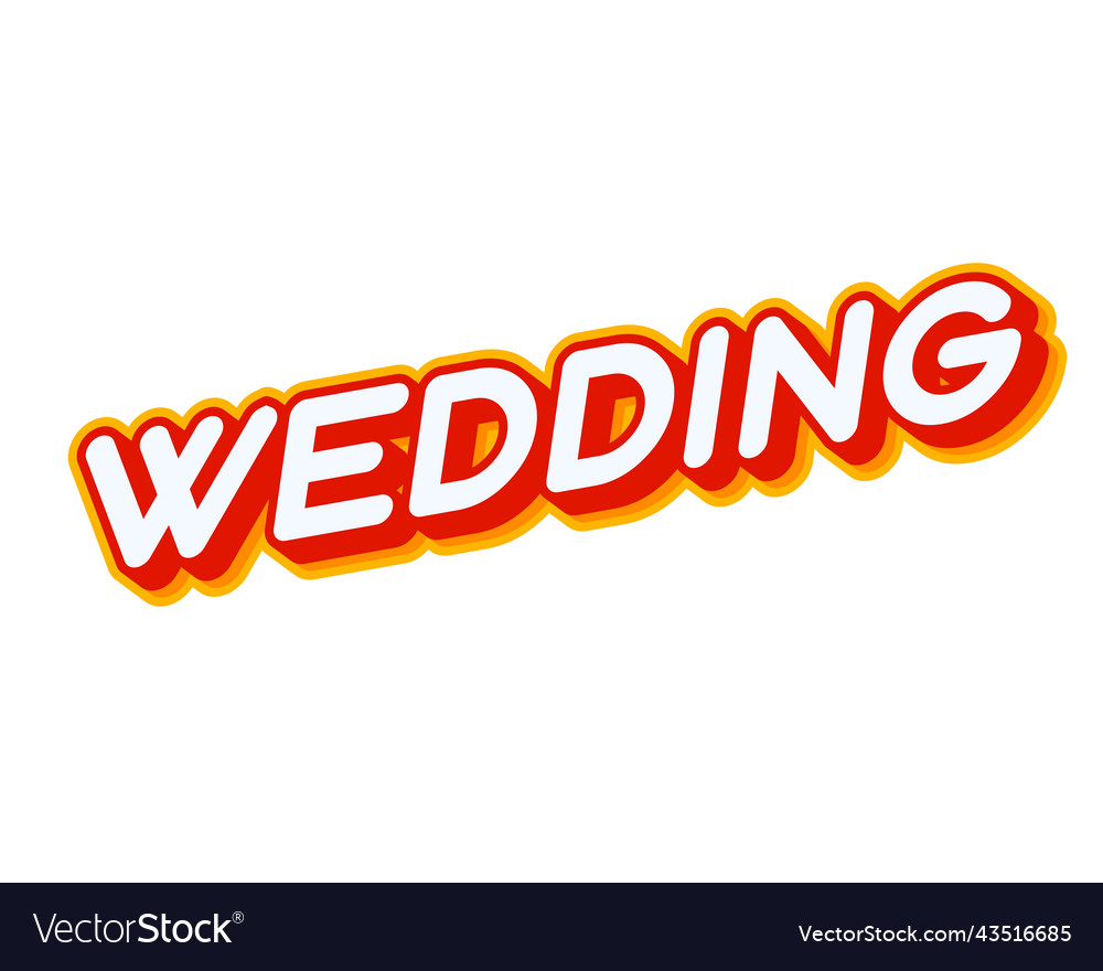 Wedding text lettering for cards isolated Vector Image