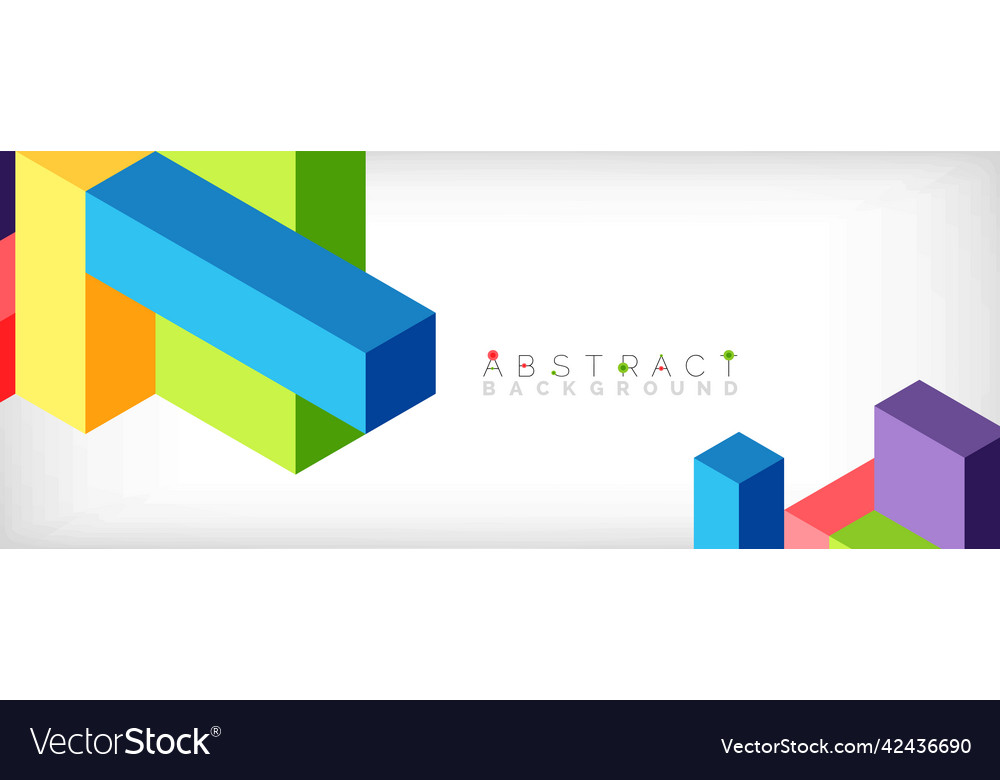 Abstract background 3d cubes cubic elements vector image Abstract background 3d cubes cubic elements