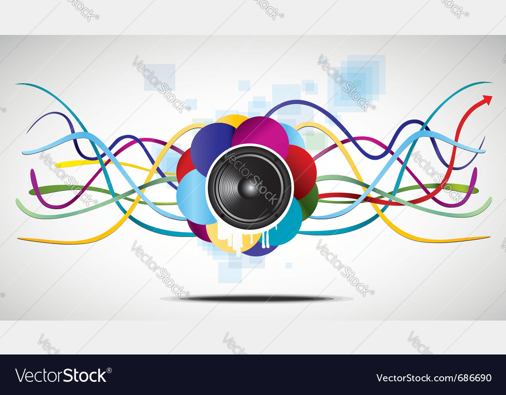 Abstract speaker and lines Royalty Free Vector Image