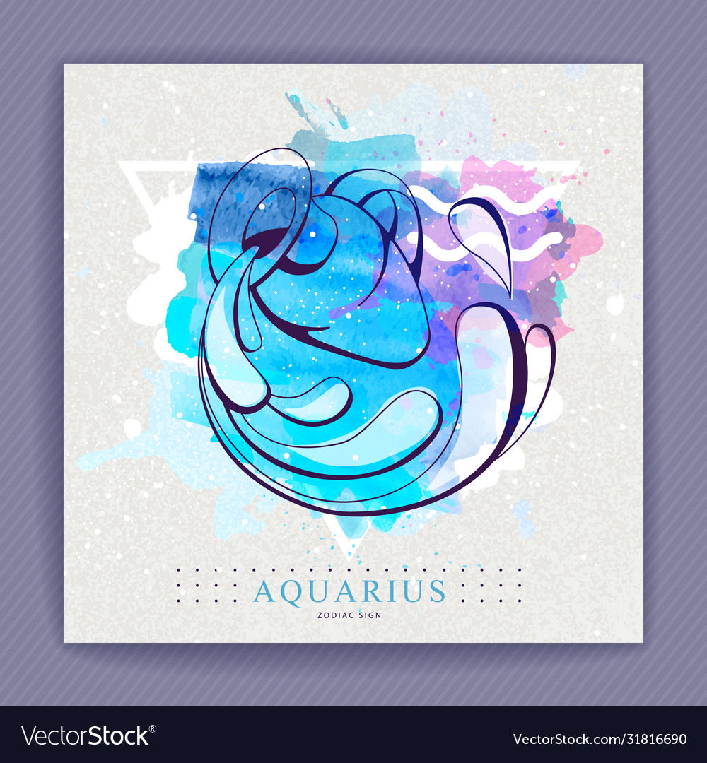 Card with astrology aquarius zodiac sign Vector Image