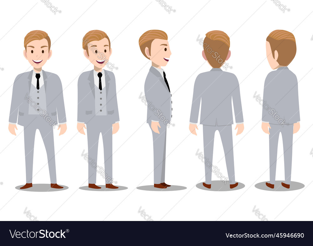 Cartoon character with business man in suit Vector Image