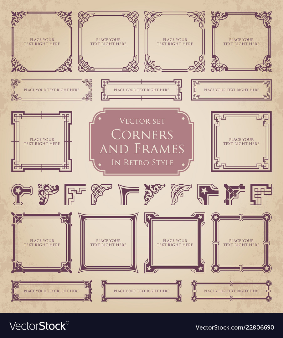 Corners and frames in retro style
