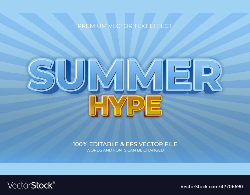 Editable text style effect - summer theme vector image Editable text style effect - summer theme