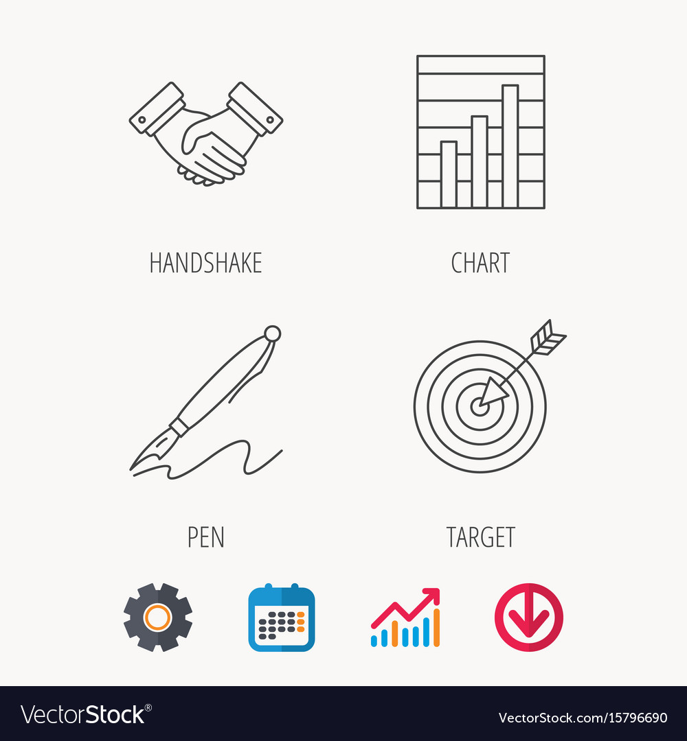 Handshake graph charts and target icons