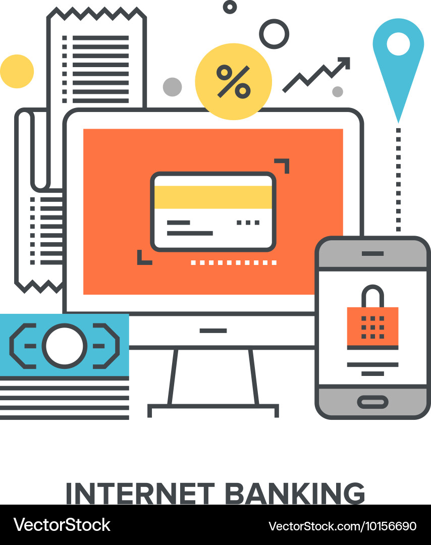 Internet banking concept Royalty Free Vector Image