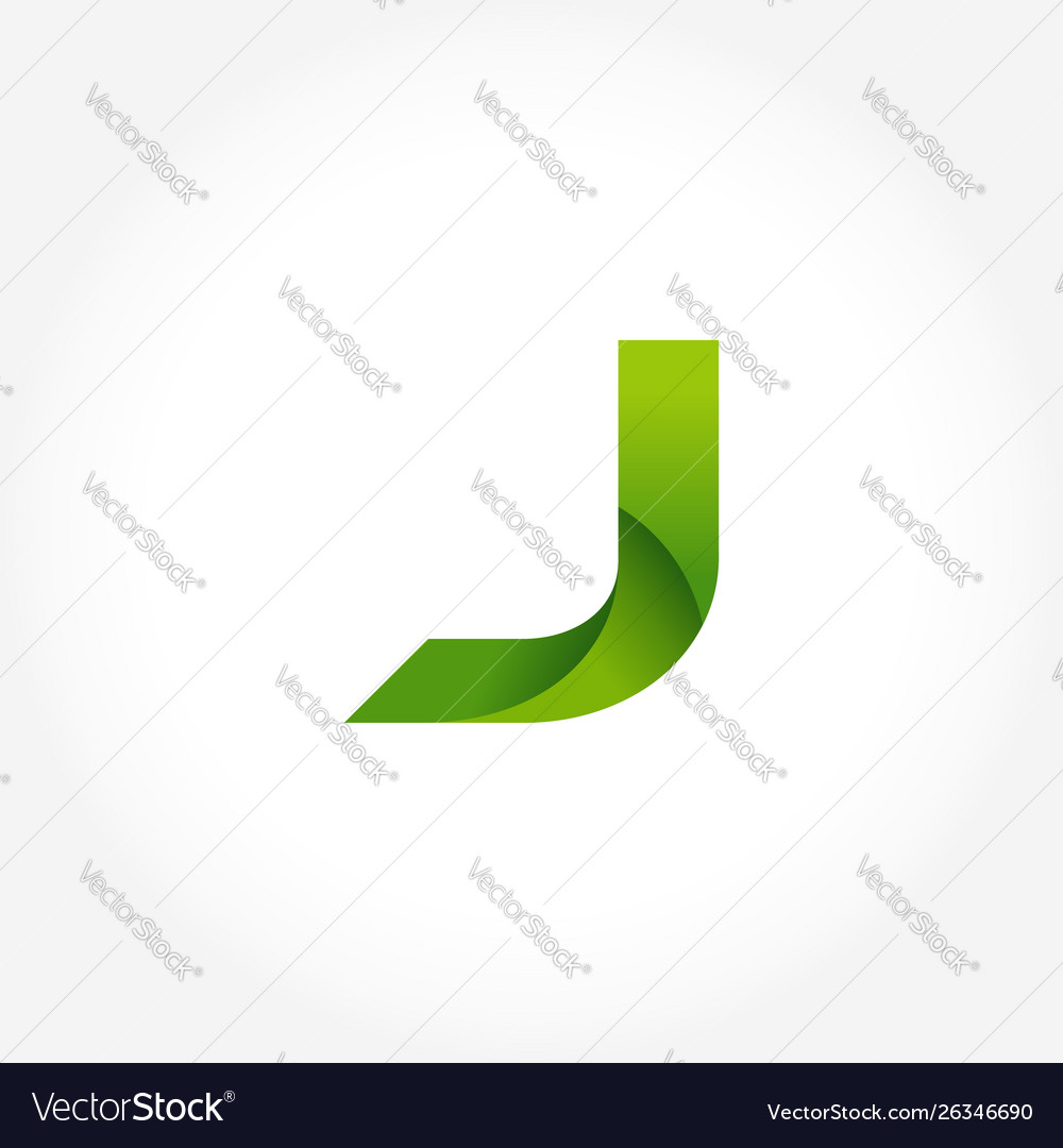 Letter j green logo template alphabet logotype