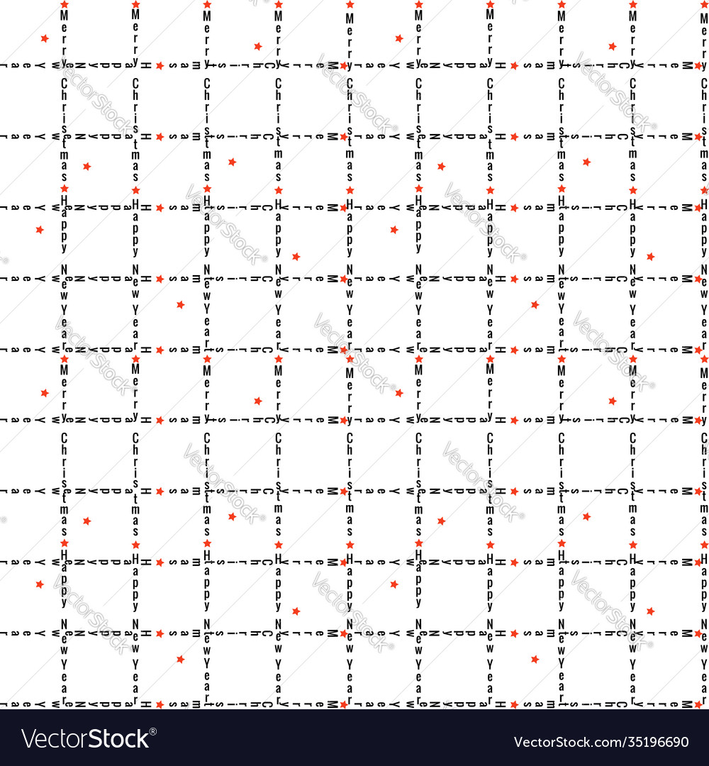 Seamless christmas pattern with text in grid Vector Image Seamless christmas pattern with text in grid