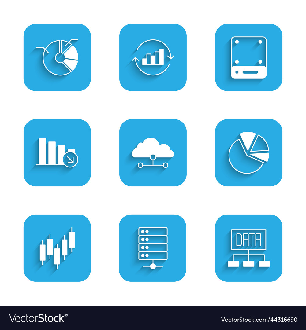 Set network cloud connection server data vector image Set network cloud connection server data