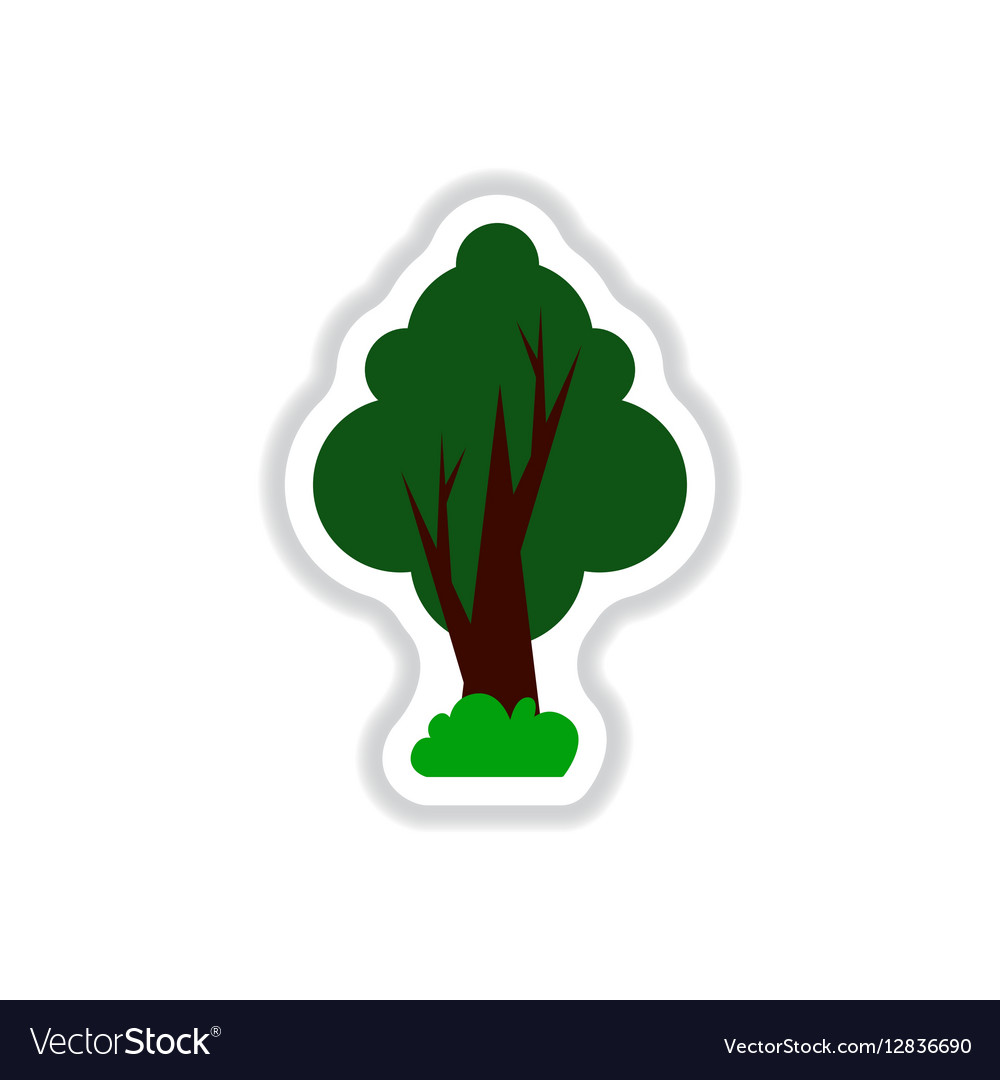 Set of labels with shadow tree icon