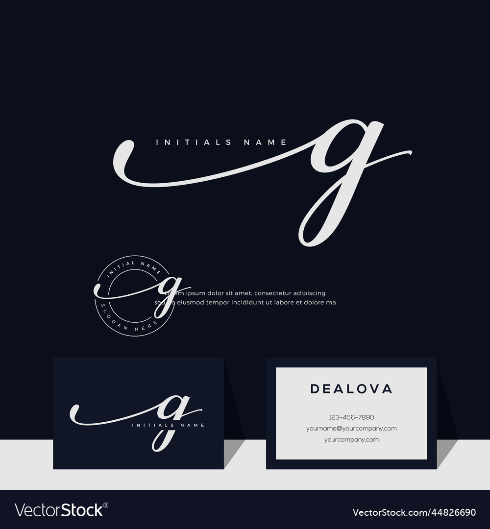 Einfache elegante erste Handschrift Buchstabe g vector image Einfache elegante erste Handschrift Buchstabe g