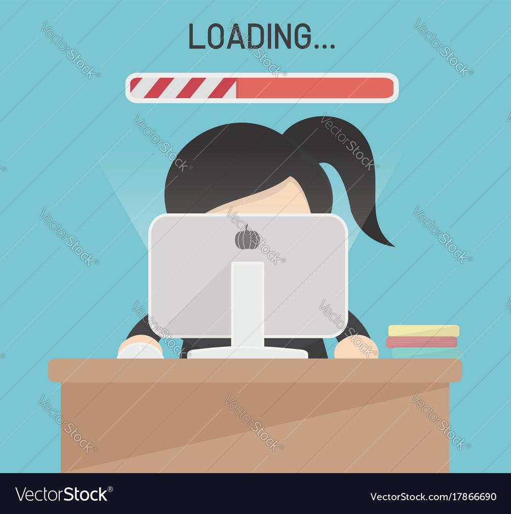 Slow computer connection Royalty Free Vector Image
