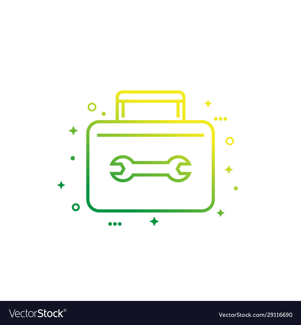 Toolbox Line Icon - Toolkit Symbol
