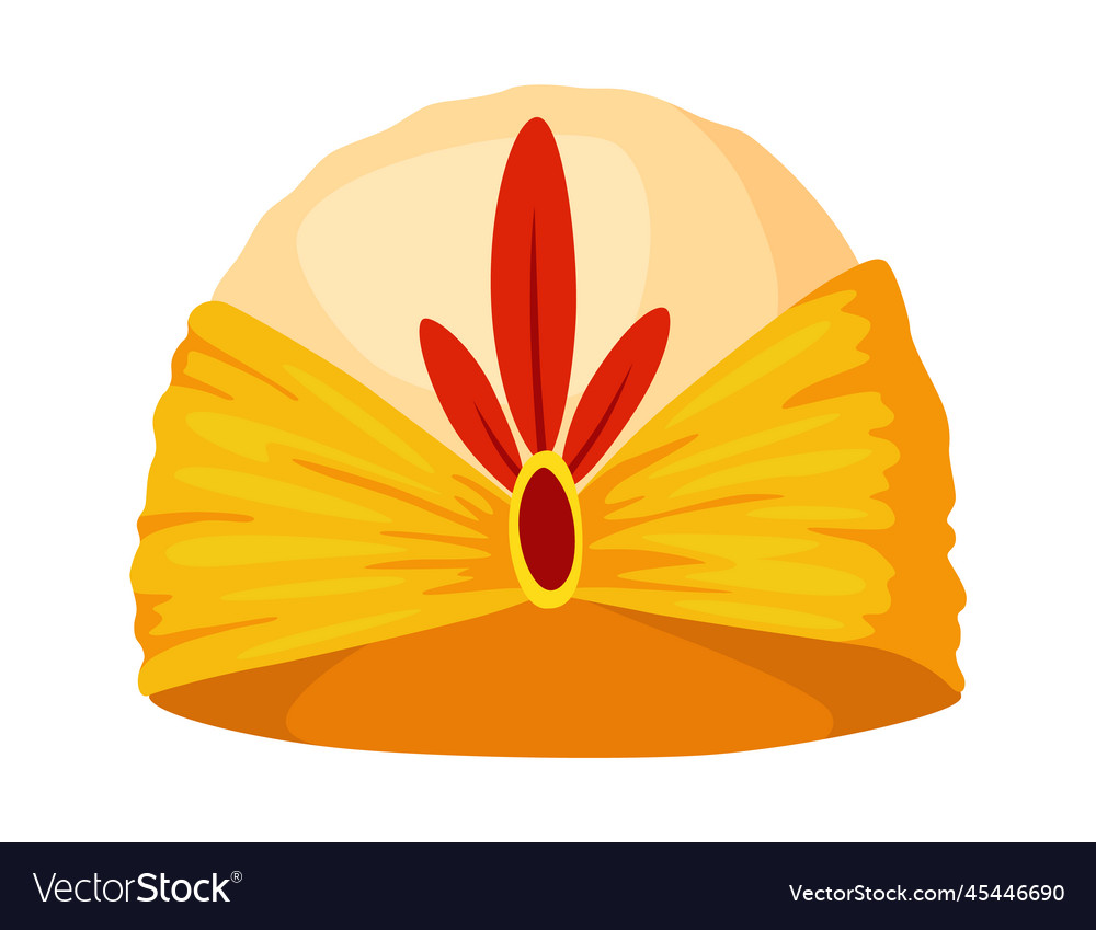 Turban indian or arab traditional head covering vector image Turban indian or arab traditional head covering
