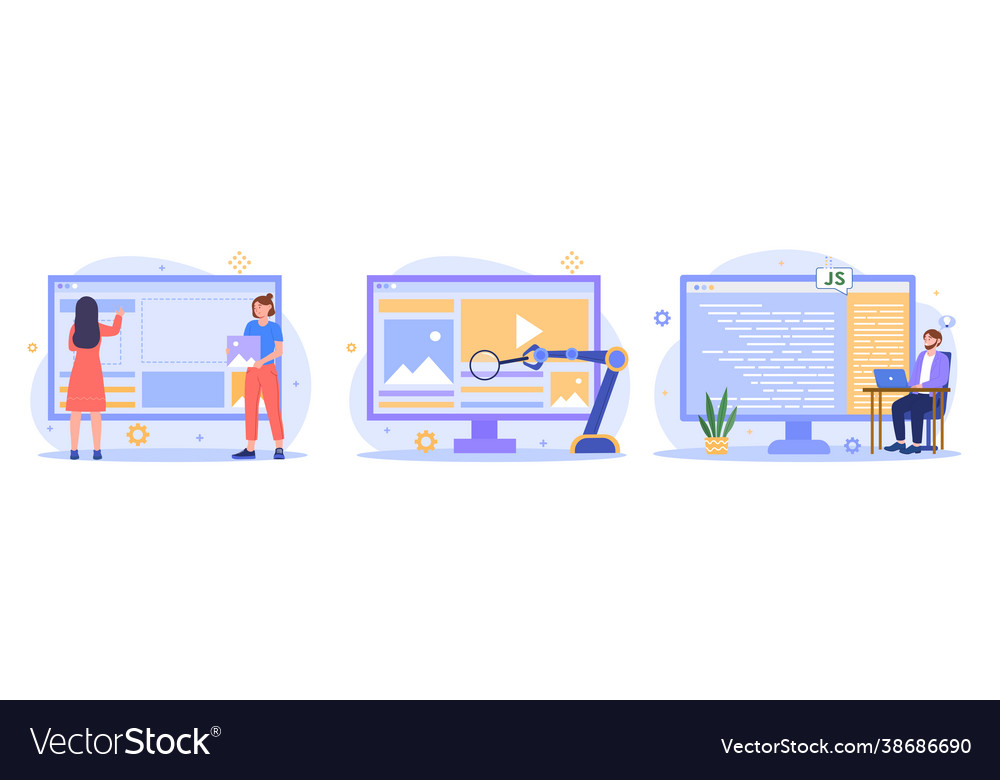 Web-Programmierung abstraktes Konzept vector image Web-Programmierung abstraktes Konzept