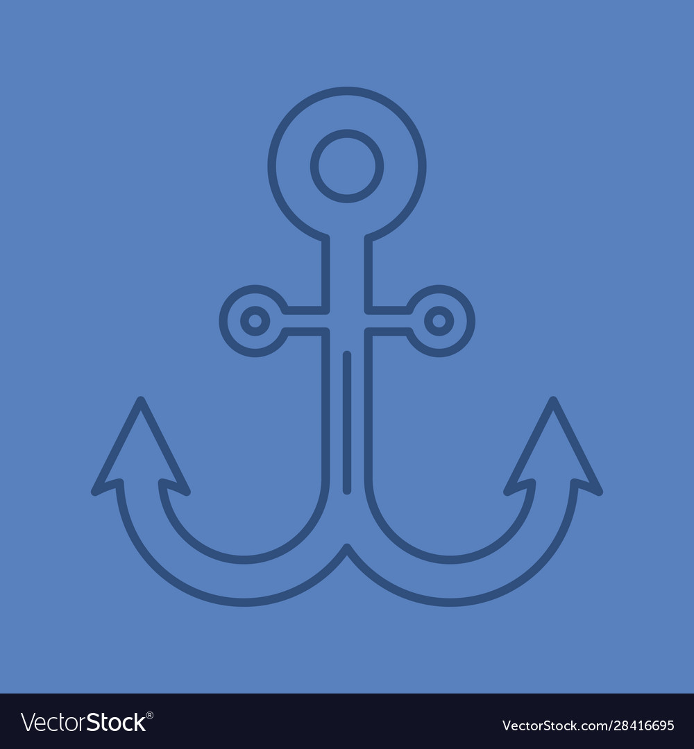 Anchor color linear icon vector image Anchor color linear icon