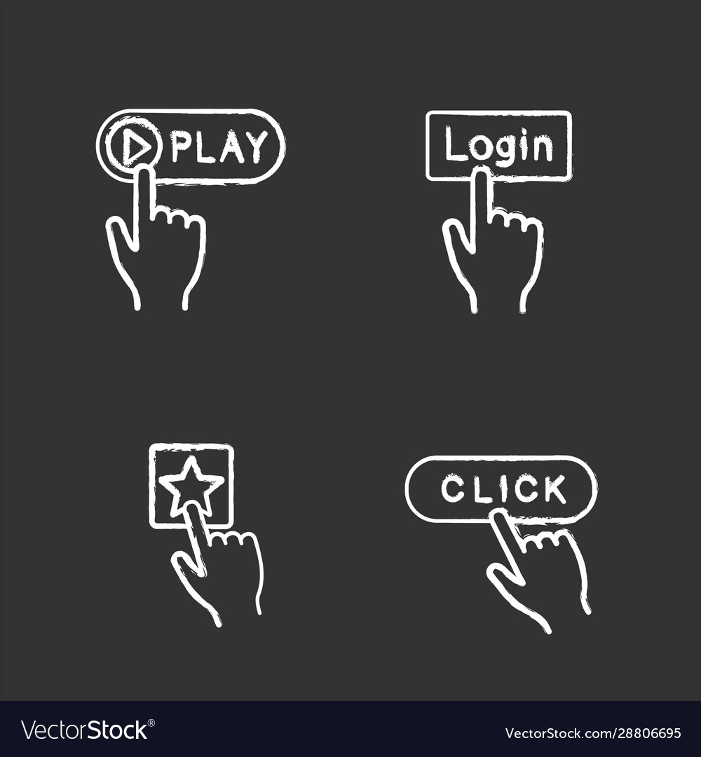 App buttons chalk icons set vector image App buttons chalk icons set