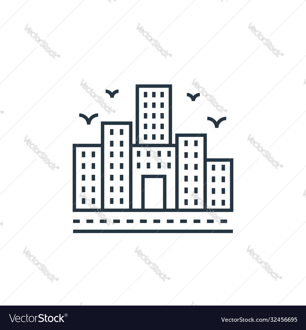 Building Icon - Outline Style
